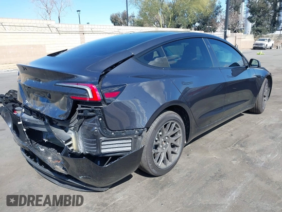 2024 Tesla Model 3 with VIN 5YJ3E1EA9RF849936, listed as a IAAI auction lot 41707656 with 18,749 mi miles and . Bid and sale history available at DreamBid. Image 4.