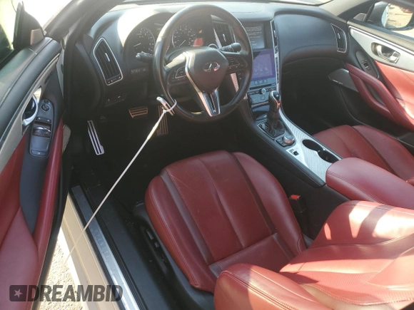 2017 Infiniti Q60 Red Sport 400 with VIN JN1FV7EK4HM611090, listed as a Copart auction lot 75608424 with 96,326 mi miles and Salvage title. Bid and sale history available at DreamBid. Image 8.