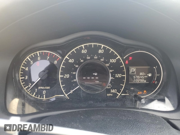 2015 Nissan Note SV with VIN 3N1CE2CP1FL379401, listed as a Copart auction lot 54121285 with 57,545 mi miles and Salvage Title. Bid and sale history available at DreamBid. Image 9.