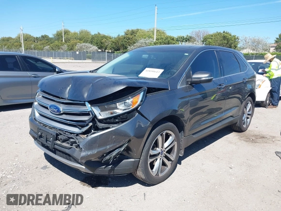 2016 Ford Edge Titanium with VIN 2FMPK3K9XGBB57187, listed as a IAAI auction lot 41850643 with 77,540 mi miles. Bid and sale history available at carsss.com. Image 2.