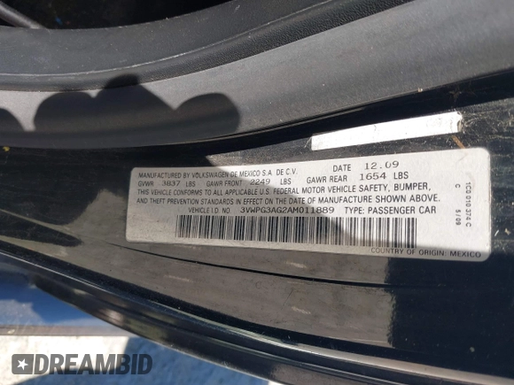 2010 Volkswagen Beetle с VIN 3VWPG3AG2AM011889, выставлен на аукционе IAAI как лот 41782303 с пробегом 178 876 миль миль и . История ставок и продаж доступна на DreamBid. Изображение 9.