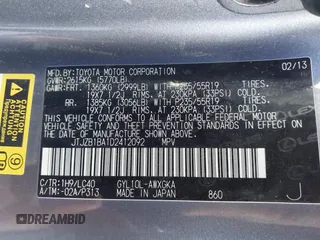 2013 Lexus RX with VIN JTJZB1BA1D2412092, listed as a IAAI auction lot 41991296 with 143,111 mi miles. Bid and sale history available at carsss.com. Image 9.