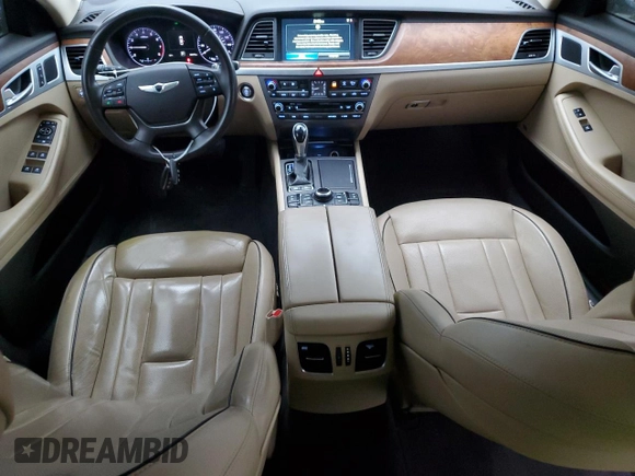2015 Hyundai Genesis 3.8L with VIN KMHGN4JEXFU061998, listed as a Copart auction lot 57831524 with 82,310 mi miles and Clean Title. Bid and sale history available at carsss.com. Image 8.