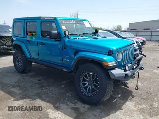 2019 Jeep Wrangler Unlimited Sahara with VIN 1C4HJXEG4KW602432, listed as a IAAI auction lot 41944051 with 72,169 mi miles and . Bid and sale history available at DreamBid. Image 1.