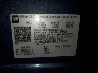 2024 Chevrolet Equinox LT with VIN 3GNAXUEG1RL177483, listed as a Copart auction lot 47187225 with 22,107 mi miles and Salvage Title. Bid and sale history available at DreamBid. Image 13.