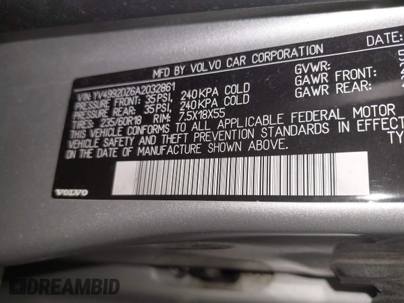 2010 Volvo XC60 3.0T z VIN YV4992DZ6A2032861, wystawiony jako IAAI lot #41348219 z przebiegiem 136 749 mil mil oraz . Historia ofert i sprzedaży dostępna na DreamBid. Obrazek 9.