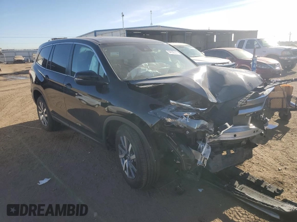 2021 Honda Pilot EX-L with VIN 5FNYF6H51MB088939, listed as a Copart auction lot 84930544 with 37,997 mi miles and Salvage Title. Bid and sale history available at DreamBid. Image 4.