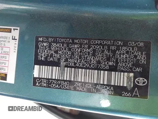 2009 Toyota Corolla with VIN JTDBL40E29J017358, listed as a IAAI auction lot 41041604 with 233,205 mi miles. Bid and sale history available at carsss.com. Image 9.