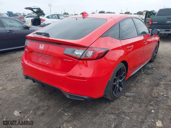2023 Honda Civic Hatchback Sport with VIN 19XFL2H86PE003574, listed as a IAAI auction lot 41462411 with 43,786 mi miles. Bid and sale history available at carsss.com. Image 4.