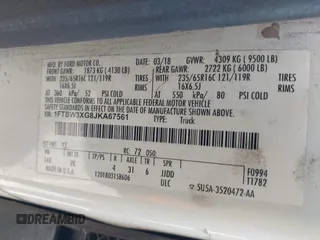 2018 Ford Transit Cargo with VIN 1FTBW3XG8JKA67561, listed as a IAAI auction lot 41997562 with 125,072 mi miles. Bid and sale history available at carsss.com. Image 9.