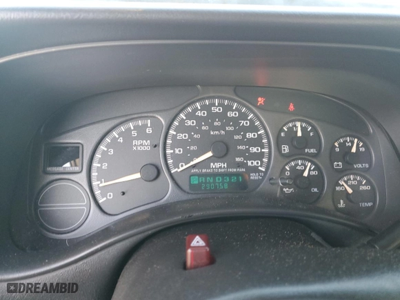 2002 Chevrolet Silverado 1500 LS with VIN 2GCEC19W521323722, listed as a Copart auction lot 42451505 with 290,758 mi miles and Salvage Title. Bid and sale history available at carsss.com. Image 9.