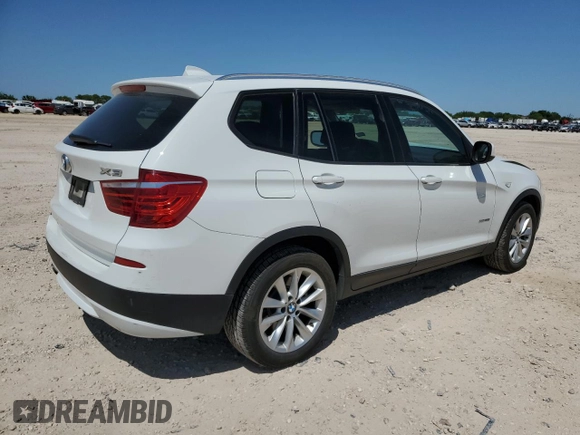 2014 BMW X3 xDrive28i with VIN 5UXWX9C56E0D37539, listed as a Copart auction lot 52455925 with 122,040 mi miles and Salvage Title. Bid and sale history available at DreamBid. Image 3.