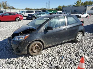 2015 Toyota Yaris L with VIN VNKJTUD37FA052842, listed as a Copart auction lot 75491484 with 0 mi miles and Salvage Title. Bid and sale history available at carsss.com. Image 1.
