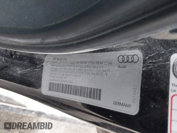 2013 Audi A6 3.0T Prestige with VIN WAUHGAFC3DN061788, listed as a IAAI auction lot 41129245 with 137,575 mi miles. Bid and sale history available at carsss.com. Image 9.