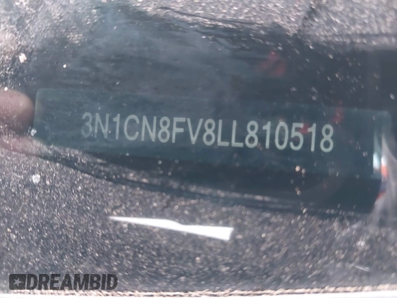 2020 Nissan Versa SR with VIN 3N1CN8FV8LL810518, listed as a IAAI auction lot 41527705 with 115,328 mi miles and . Bid and sale history available at carsss.com. Image 9.