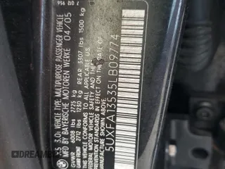 2005 BMW X5 3.0i with VIN 5UXFA13535LB09774, listed as a Copart auction lot 73848924 with 0 mi miles and Salvage Title. Bid and sale history available at carsss.com. Image 14.