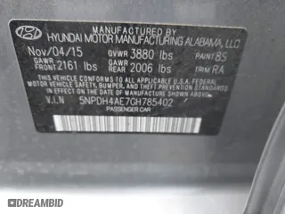 2016 Hyundai Elantra SE with VIN 5NPDH4AE7GH785402, listed as a IAAI auction lot 41902194 with 101,593 mi miles. Bid and sale history available at carsss.com. Image 9.