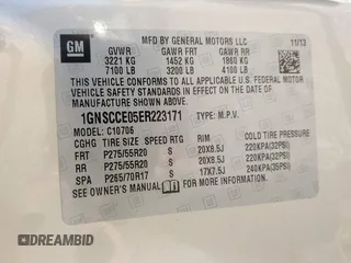 2014 Chevrolet Tahoe LTZ z VIN 1GNSCCE05ER223171, wystawiony jako IAAI lot #41329685 z przebiegiem 150 328 mil mil oraz . Historia ofert i sprzedaży dostępna na DreamBid. Obrazek 9.