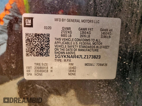 2020 Cadillac XT5 Luxury FWD z VIN 1GYKNAR47LZ173823, wystawiony jako Copart lot #56770025 z przebiegiem 74 192 mil mil oraz Szkoda całkowita • Salvage title. Historia ofert i sprzedaży dostępna na DreamBid. Obrazek 13.
