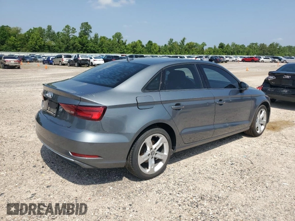 2018 Audi A3 Sedan Premium with VIN WAUAUGFF9J1004859, listed as a Copart auction lot 52322434 with 90,535 mi miles and Salvage Title. Bid and sale history available at carsss.com. Image 3.