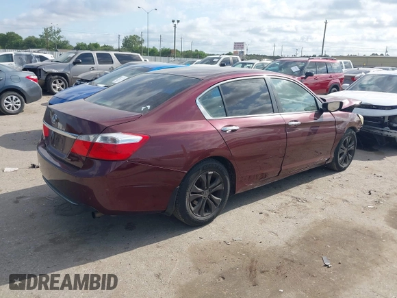 2014 Honda Accord LX with VIN 1HGCR2F31EA053633, listed as a IAAI auction lot 42056856 with Not Provided miles and . Bid and sale history available at carsss.com. Image 4.
