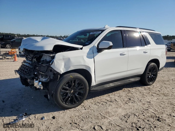 2021 Chevrolet Tahoe LS with VIN 1GNSCMKD5MR293121, listed as a Copart auction lot 73419424 with 75,657 mi miles and Salvage Title. Bid and sale history available at carsss.com. Image 1.