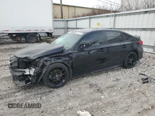 2022 Honda Civic Si with VIN 2HGFE1E55NH473130, listed as a Copart auction lot 46114755 with 34,367 mi miles and Salvage Title. Bid and sale history available at DreamBid. Image 1.
