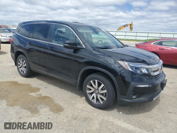 2021 Honda Pilot EX-L with VIN 5FNYF6H52MB100595, listed as a Copart auction lot 54910245 with 48,256 mi miles and Salvage Title. Bid and sale history available at DreamBid. Image 4.