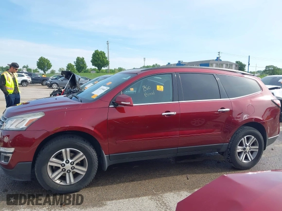 2015 Chevrolet Traverse LT with VIN 1GNKRGKD9FJ162100, listed as a IAAI auction lot 42159483 with 141,255 mi miles and . Bid and sale history available at DreamBid. Image 14.