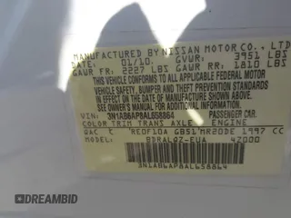 2010 Nissan Sentra S with VIN 3N1AB6AP8AL658864, listed as a IAAI auction lot 42644006 with 106,437 mi miles and . Bid and sale history available at DreamBid. Image 9.