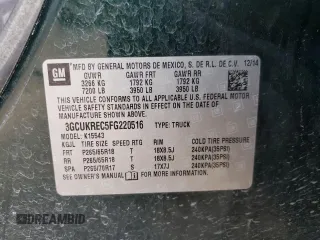 2015 Chevrolet Silverado 1500 LT with VIN 3GCUKREC5FG220516, listed as a Copart auction lot 68086854 with 186,924 mi miles and Salvage Title. Bid and sale history available at DreamBid. Image 13.