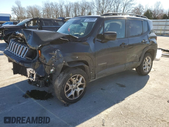 2017 Jeep Renegade Latitude with VIN ZACCJBBB5HPF31270, listed as a Copart auction lot 47350685 with 105,569 mi miles and Salvage Title. Bid and sale history available at carsss.com. Image 1.