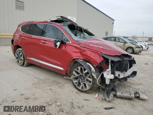 2023 Hyundai Santa Fe Calligraphy z VIN 5NMS54AL2PH495094, wystawiony jako Copart lot #48189065 z przebiegiem Nie podano mil oraz Szkoda całkowita • Salvage title. Historia ofert i sprzedaży dostępna na DreamBid. Obrazek 4.