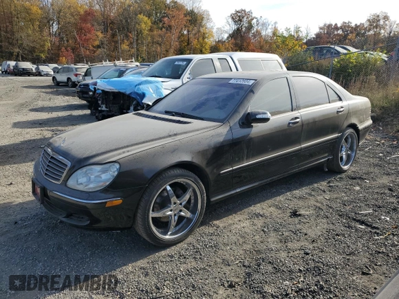 2003 Mercedes-Benz S-Class 5.0L with VIN WDBNG75J13A343070, listed as a Copart auction lot 77412604 with 154,533 mi miles and Salvage Title. Bid and sale history available at carsss.com. Image 1.