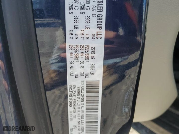 2013 Chrysler Town & Country Touring with VIN 2C4RC1BG9DR558486, listed as a Copart auction lot 47226835 with 137,203 mi miles and Salvage Title. Bid and sale history available at carsss.com. Image 15.