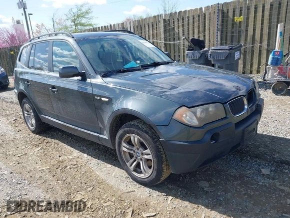2005 BMW X3 3.0i with VIN WBXPA93465WD22604, listed as a IAAI auction lot 41995211 with 202,176 mi miles. Bid and sale history available at carsss.com. Image 1.