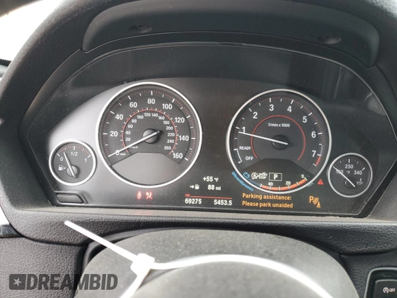 2016 BMW 3 Series 328i with VIN WBA8E9C53GK648024, listed as a Copart auction lot 45041445 with 69,275 mi miles and Salvage Title. Bid and sale history available at DreamBid. Image 9.
