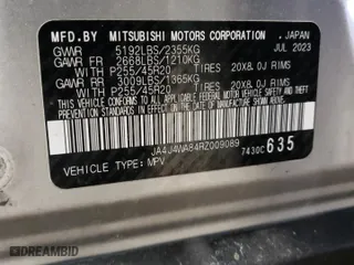 2024 Mitsubishi Outlander SEL with VIN JA4J4WA84RZ009089, listed as a Copart auction lot 45762515 with 42,004 mi miles and Salvage Title. Bid and sale history available at carsss.com. Image 13.