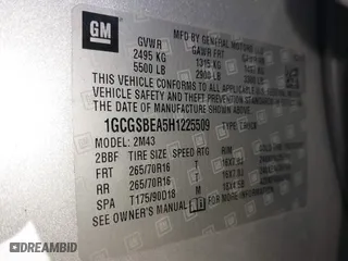 2017 Chevrolet Colorado 2WD WT with VIN 1GCGSBEA5H1225509, listed as a IAAI auction lot 41283245 with 1 mi miles. Bid and sale history available at carsss.com. Image 9.