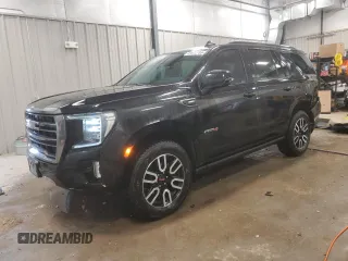 2023 GMC Yukon AT4 with VIN 1GKS2CKDXPR164502, listed as a Copart auction lot 41672705 with 34,856 mi miles and Salvage Title. Bid and sale history available at carsss.com. Image 1.