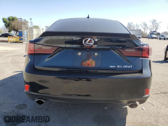 2016 Lexus IS 350 with VIN JTHCE1D28G5011002, listed as a Copart auction lot 46171685 with 58,165 mi miles and Salvage title. Bid and sale history available at DreamBid. Image 6.