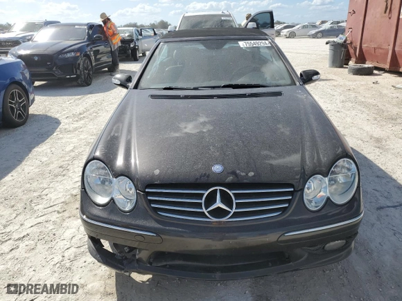 2005 Mercedes-Benz CLK-Class 5.0L with VIN WDBTK75G65T049195, listed as a Copart auction lot 75549294 with 0 mi miles and Salvage Title. Bid and sale history available at carsss.com. Image 5.