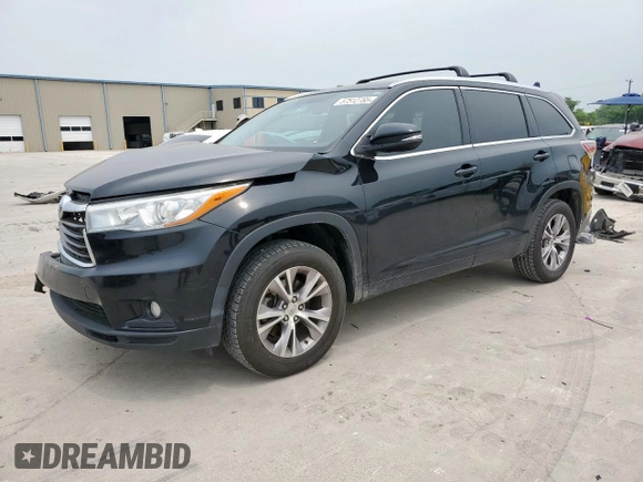 2015 Toyota Highlander XLE z VIN 5TDKKRFH0FS115854, wystawiony jako Copart lot #57512785 z przebiegiem 143 923 mil mil oraz Szkoda całkowita • Salvage title. Historia ofert i sprzedaży dostępna na DreamBid. Obrazek 1.