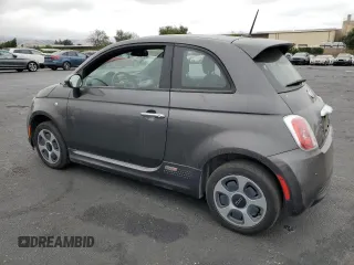 2015 FIAT 500e with VIN 3C3CFFGE6FT638320, listed as a Copart auction lot 66402495 with 74,257 mi miles and Clean title. Bid and sale history available at DreamBid. Image 2.