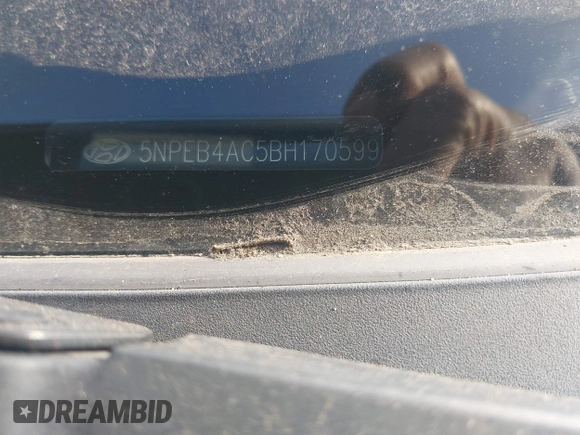 2011 Hyundai Sonata GLS with VIN 5NPEB4AC5BH170599, listed as a IAAI auction lot 41219118 with Not Provided miles and . Bid and sale history available at DreamBid. Image 9.