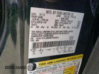 2013 Ford Expedition EL XLT with VIN 1FMJK1J56DEF62553, listed as a Copart auction lot 83307584 with 222,219 mi miles and Salvage Title. Bid and sale history available at carsss.com. Image 14.