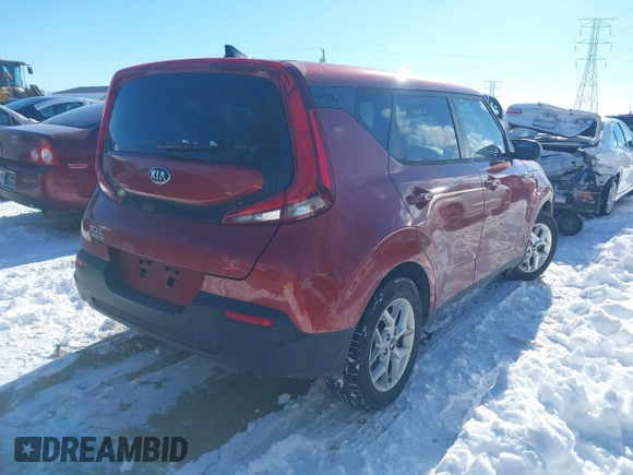 2020 Kia Soul LX with VIN KNDJ23AU6L7097430, listed as a IAAI auction lot 41288206 with 74,398 mi miles. Bid and sale history available at carsss.com. Image 4.