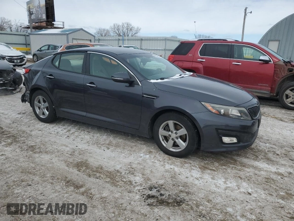 2015 Kia Optima LX with VIN 5XXGM4A76FG432993, listed as a Copart auction lot 45934855 with 206,204 mi miles and Salvage title. Bid and sale history available at DreamBid. Image 4.