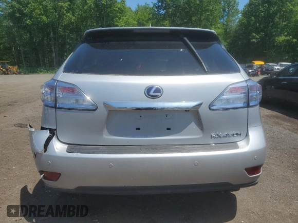 2011 Lexus RX 450h with VIN JTJBC1BA7B2420158, listed as a Copart auction lot 59181095 with 262,782 mi miles and Salvage title. Bid and sale history available at DreamBid. Image 6.