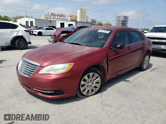 2014 Chrysler 200 LX with VIN 1C3CCBAB4EN205397, listed as a Copart auction lot 51219735 with 0 mi miles and Salvage Title. Bid and sale history available at carsss.com. Image 1.
